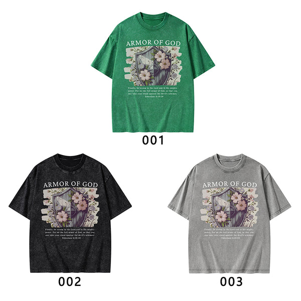 Armor Of God Christian Washed T-Shirt