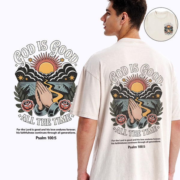 God Is Good All The Time Christian Washed T-Shirt