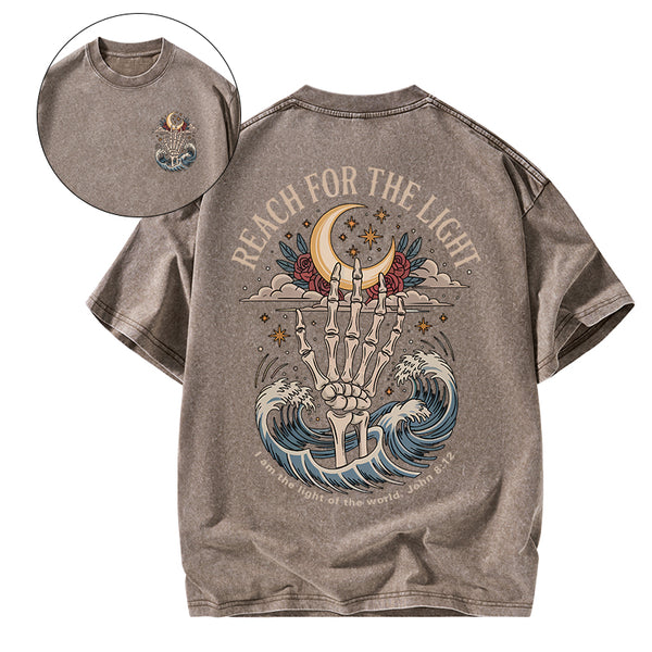 Reach For The Light Christian Washed T-Shirt