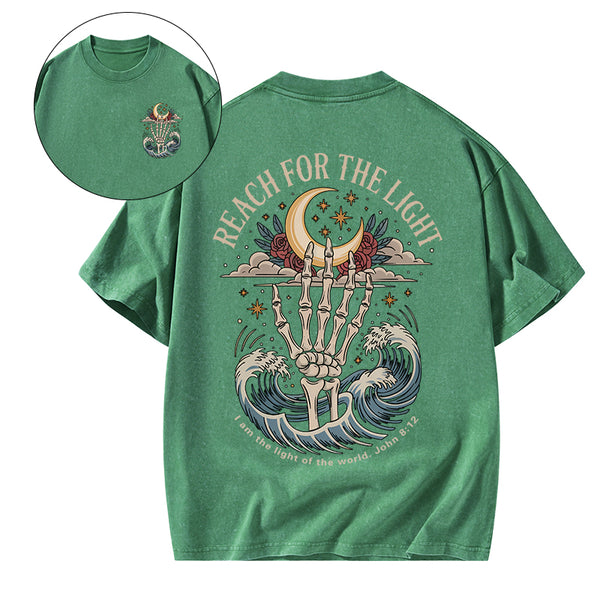 Reach For The Light Christian Washed T-Shirt