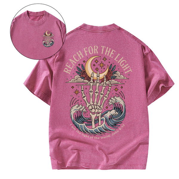 Reach For The Light Christian Washed T-Shirt