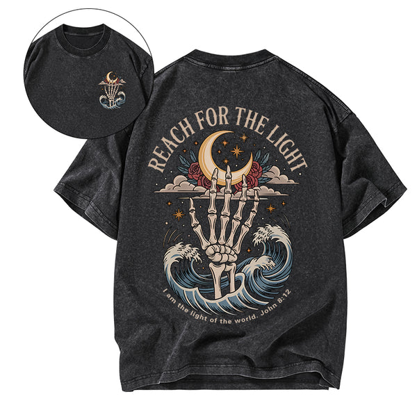Reach For The Light Christian Washed T-Shirt