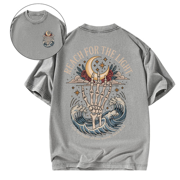 Reach For The Light Christian Washed T-Shirt