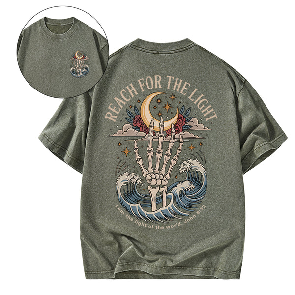 Reach For The Light Christian Washed T-Shirt