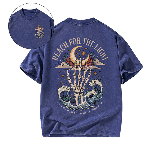 Reach For The Light Christian Washed T-Shirt