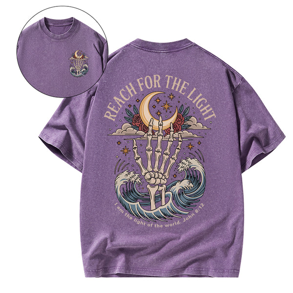 Reach For The Light Christian Washed T-Shirt