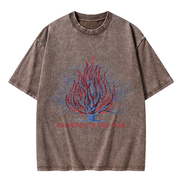 Faithful In The Fire Christian Washed T-Shirt
