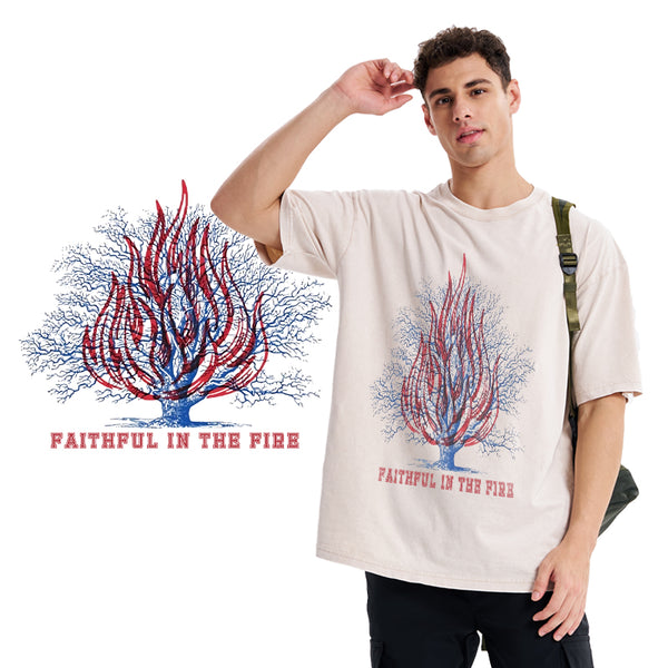 Faithful In The Fire Christian Washed T-Shirt