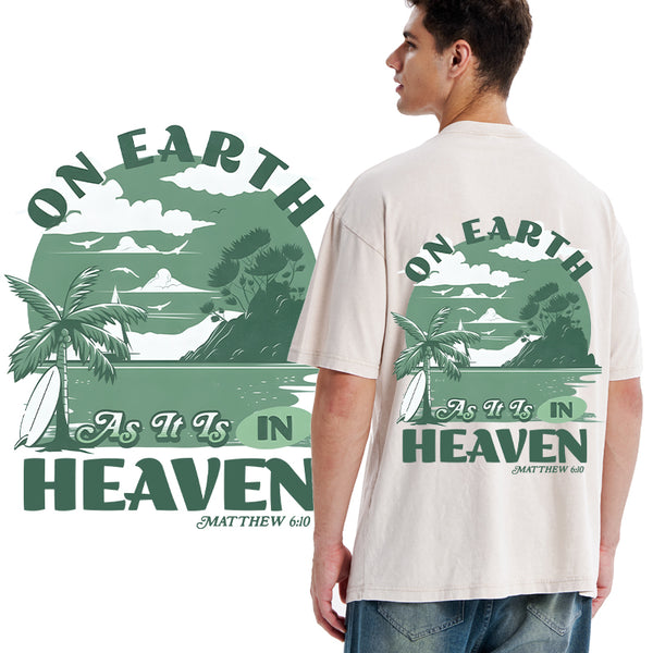On Earth As It Is In Heaven Christian Washed T-Shirt