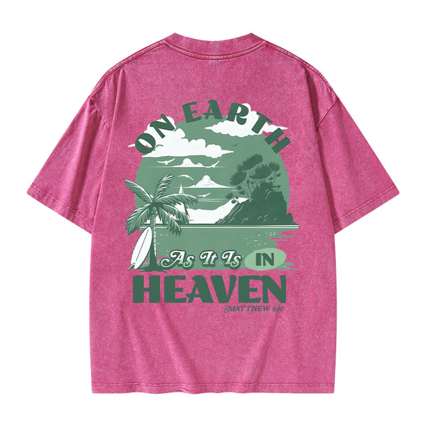 On Earth As It Is In Heaven Christian Washed T-Shirt