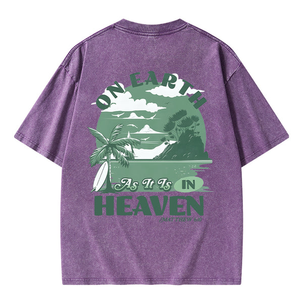On Earth As It Is In Heaven Christian Washed T-Shirt