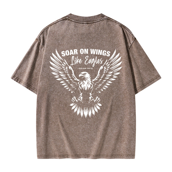 Soar On Wings Christian Washed T-Shirt