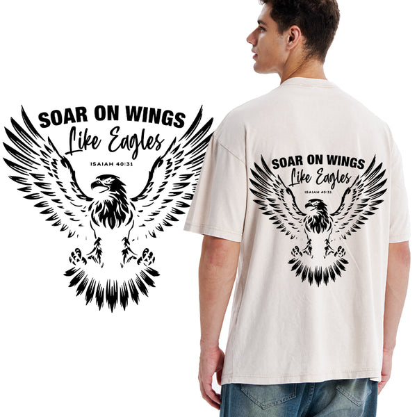 Soar On Wings Christian Washed T-Shirt