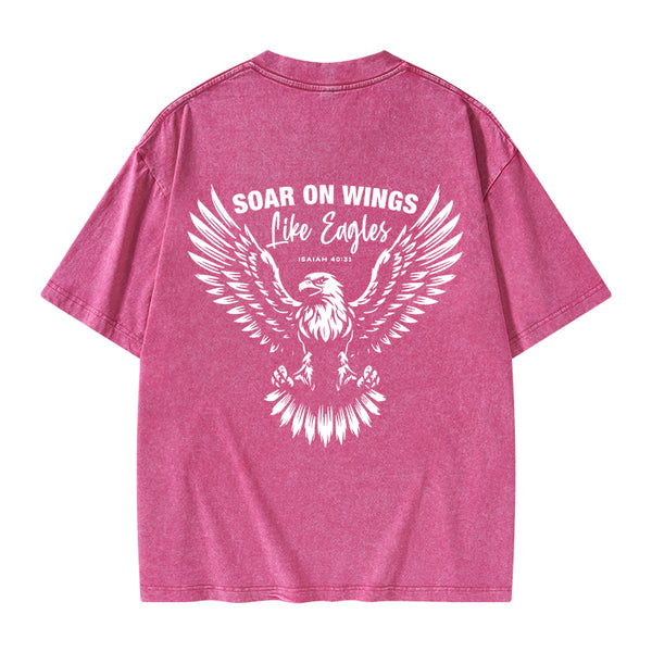 Soar On Wings Christian Washed T-Shirt