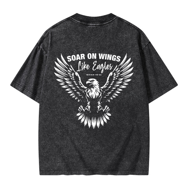Soar On Wings Christian Washed T-Shirt