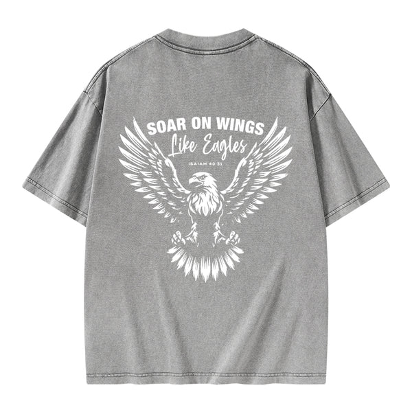 Soar On Wings Christian Washed T-Shirt