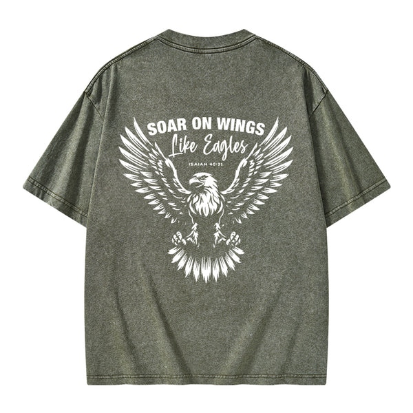 Soar On Wings Christian Washed T-Shirt