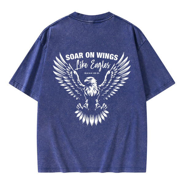 Soar On Wings Christian Washed T-Shirt