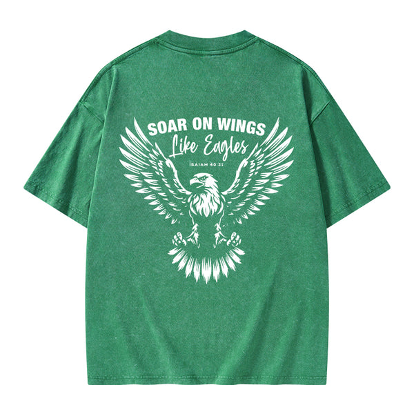 Soar On Wings Christian Washed T-Shirt