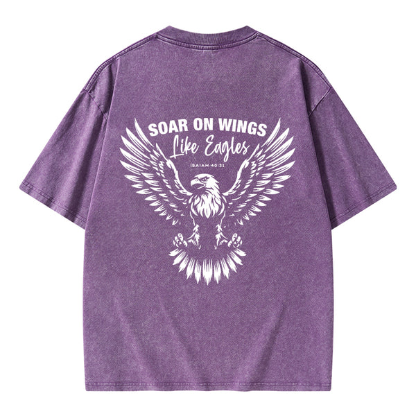 Soar On Wings Christian Washed T-Shirt