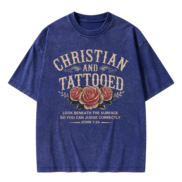 Christian And Tattooed Christian Washed T-Shirt