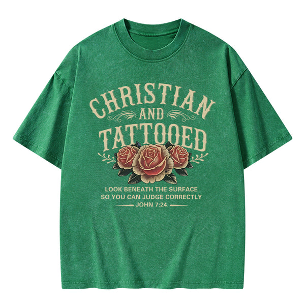 Christian And Tattooed Christian Washed T-Shirt