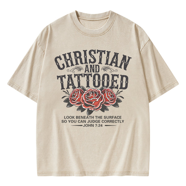 Christian And Tattooed Christian Washed T-Shirt