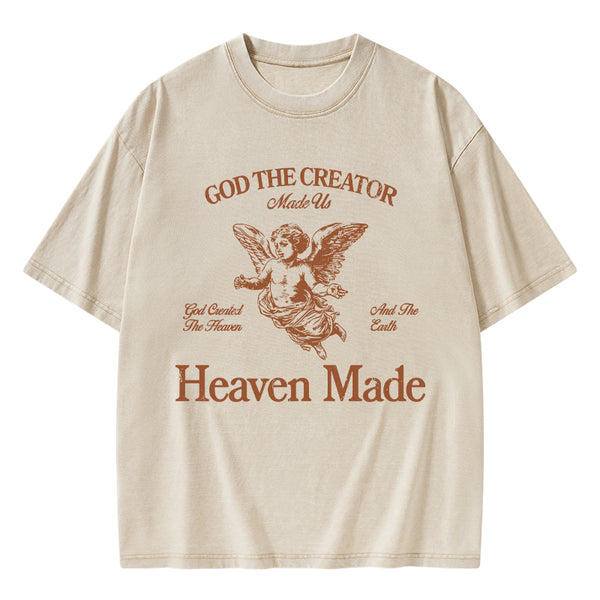 God The Creator Made Us Christian Washed T-Shirt