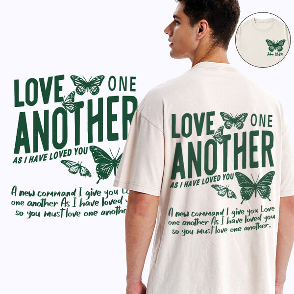 Love One Another As I Have Loved You Christian Washed T-Shirt
