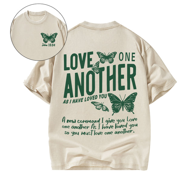 Love One Another As I Have Loved You Christian Washed T-Shirt