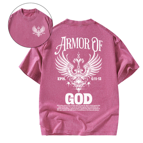 Armor Of God Christian Washed T-Shirt