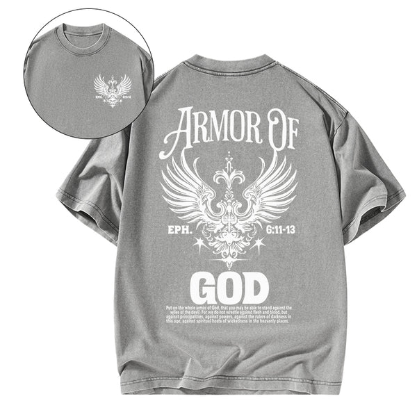 Armor Of God Christian Washed T-Shirt