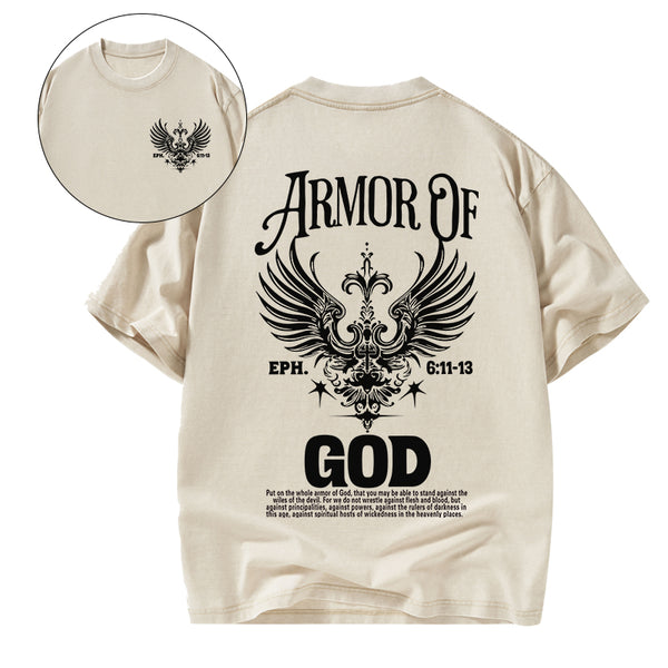 Armor Of God Christian Washed T-Shirt
