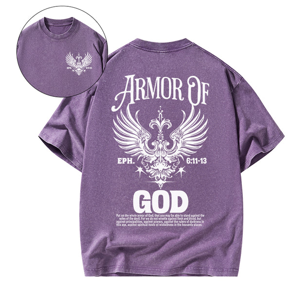 Armor Of God Christian Washed T-Shirt