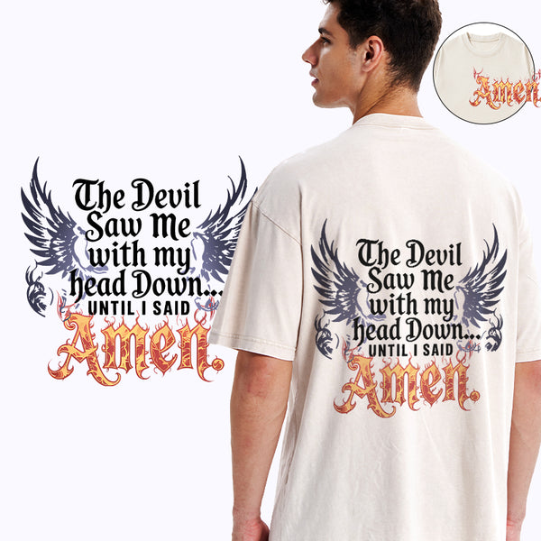The Devil Saw Me Christian Washed T-Shirt