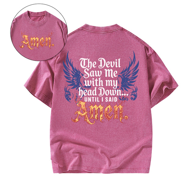 The Devil Saw Me Christian Washed T-Shirt