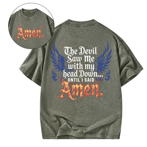 The Devil Saw Me Christian Washed T-Shirt