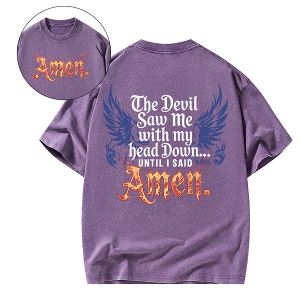 The Devil Saw Me Christian Washed T-Shirt