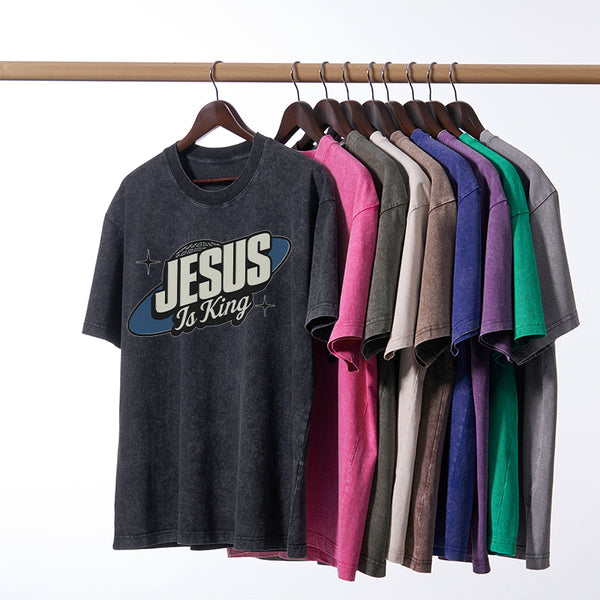 Jesus Is King Christian Washed T-Shirt