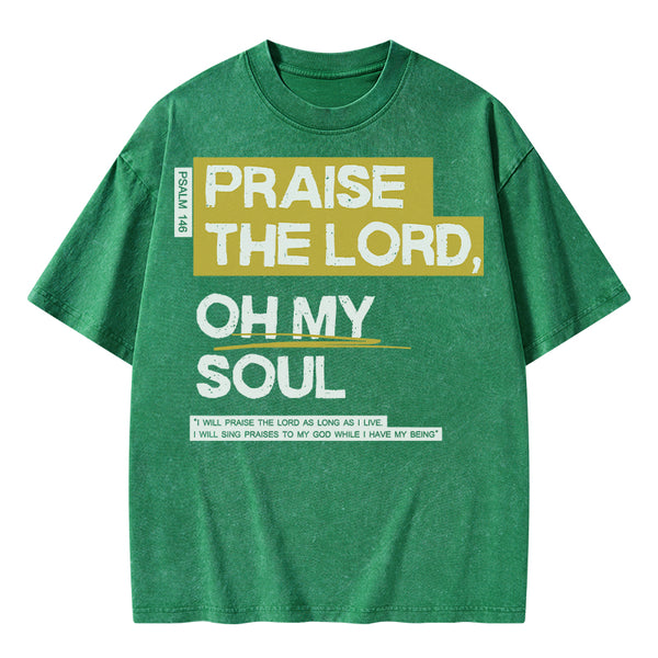 Praise The Lord Christian Washed T-Shirt