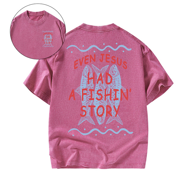A Fishman Story Christian Washed T-Shirt