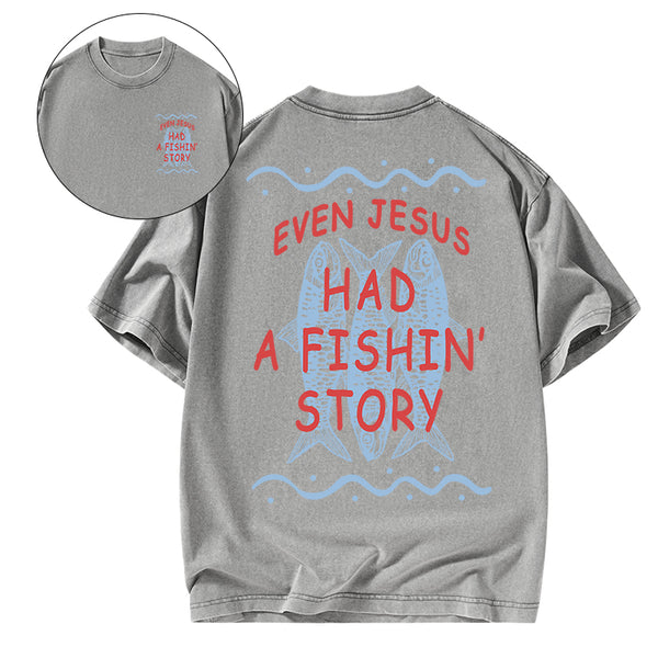 A Fishman Story Christian Washed T-Shirt