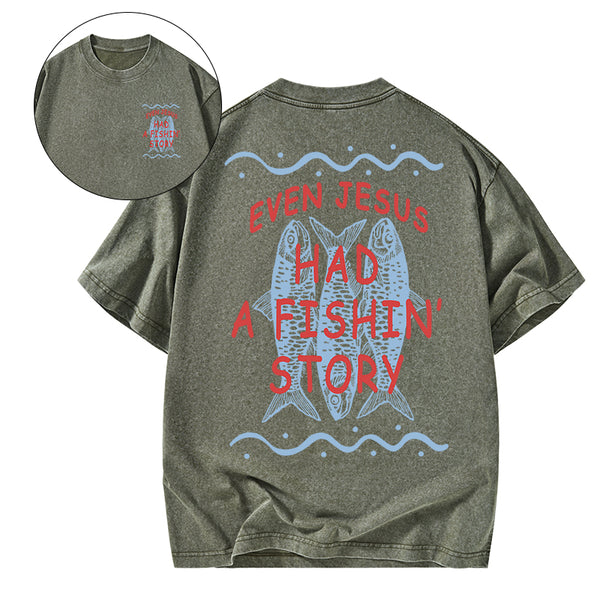 A Fishman Story Christian Washed T-Shirt