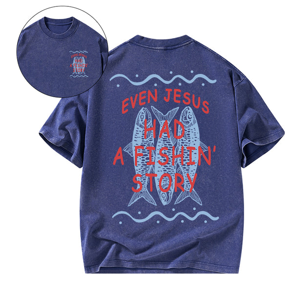 A Fishman Story Christian Washed T-Shirt