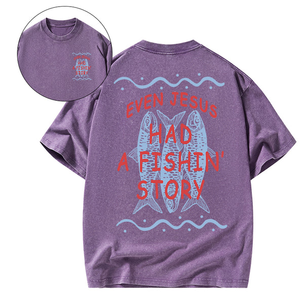 A Fishman Story Christian Washed T-Shirt