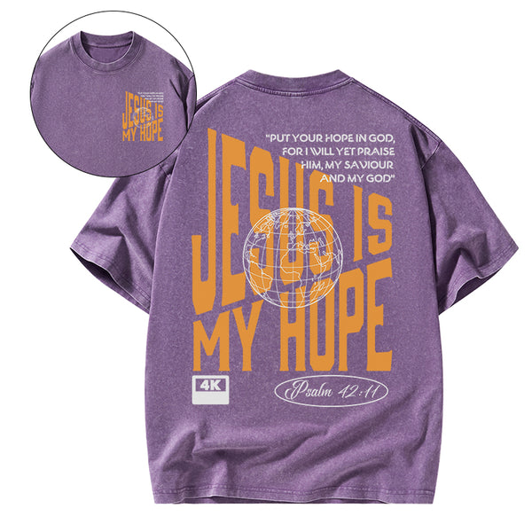 Jesus Is My Hope Christian Washed T-Shirt
