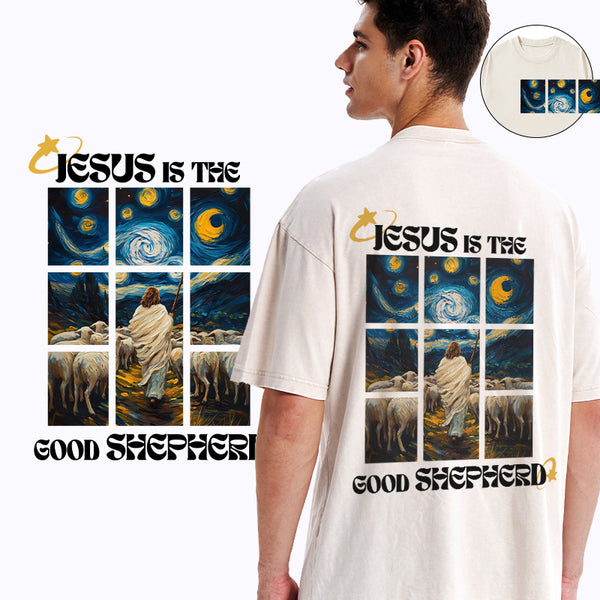 Jesus Is The Good SHepherd Christian Washed T-Shirt