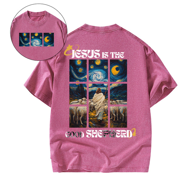 Jesus Is The Good SHepherd Christian Washed T-Shirt