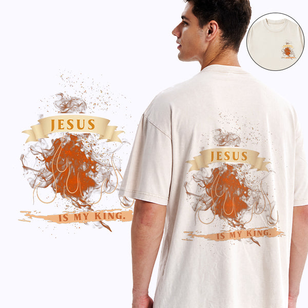Jesus Is My King Christian Washed T-Shirt
