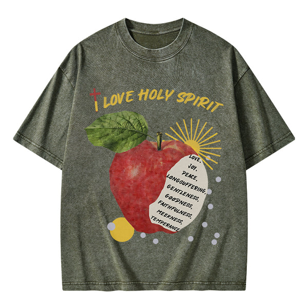 I Love Holy Spirits Christian Washed T-Shirt